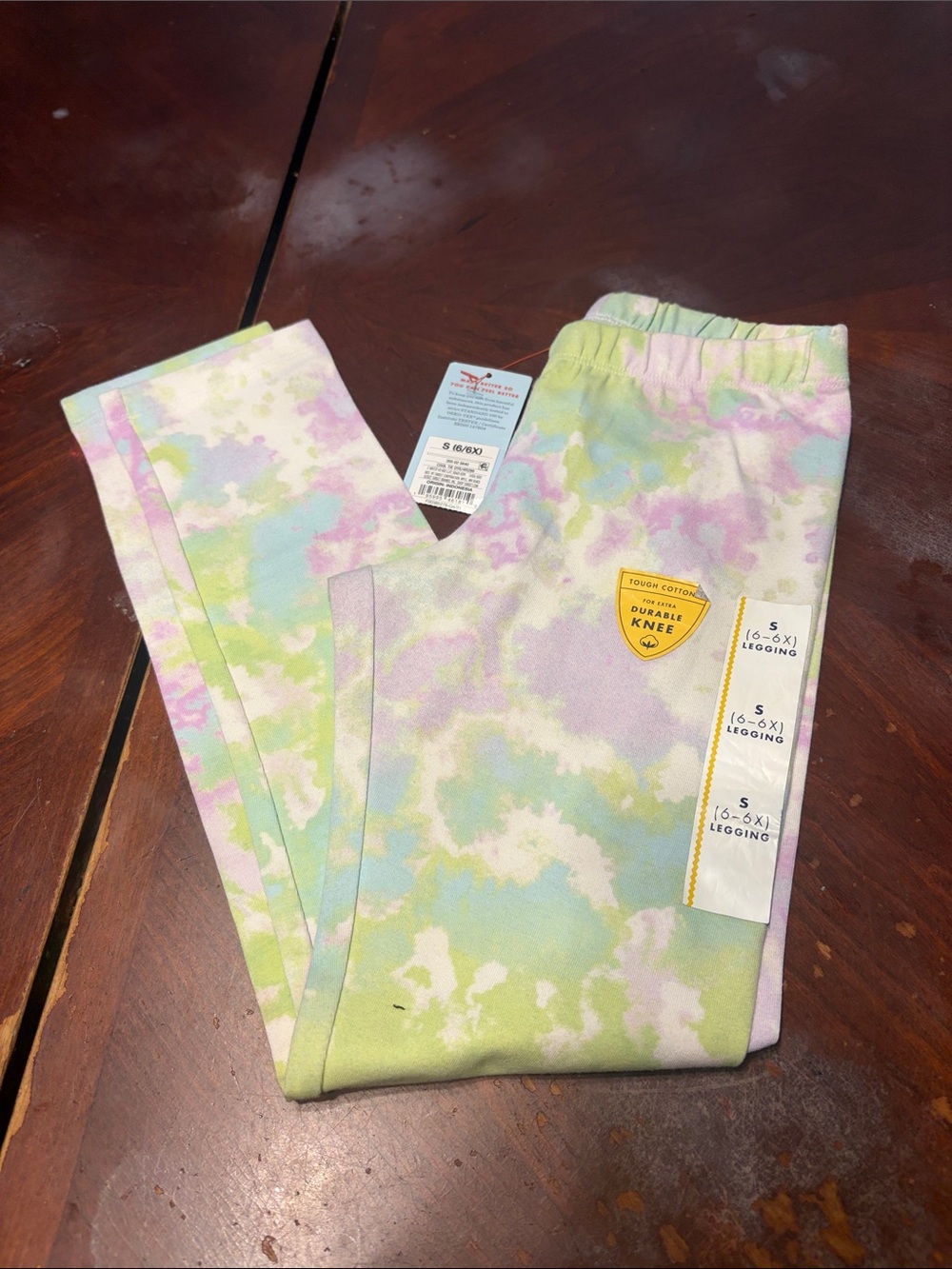 Cat & Jack Pastel Tie-Dye Leggings - Pink, Green, Blue, Cream